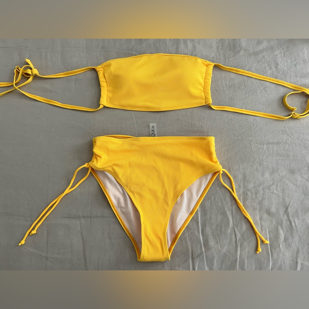 Never Worn ASOS XL Yellow Bikini Set Swimsuit